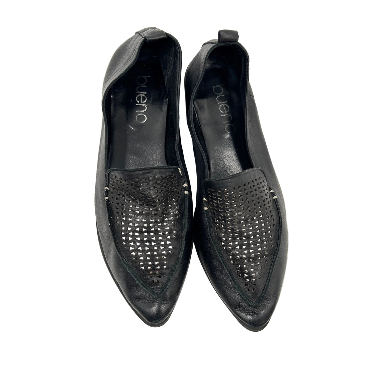 Bueno Lazer Cut Pointy Leather Flats Shoes