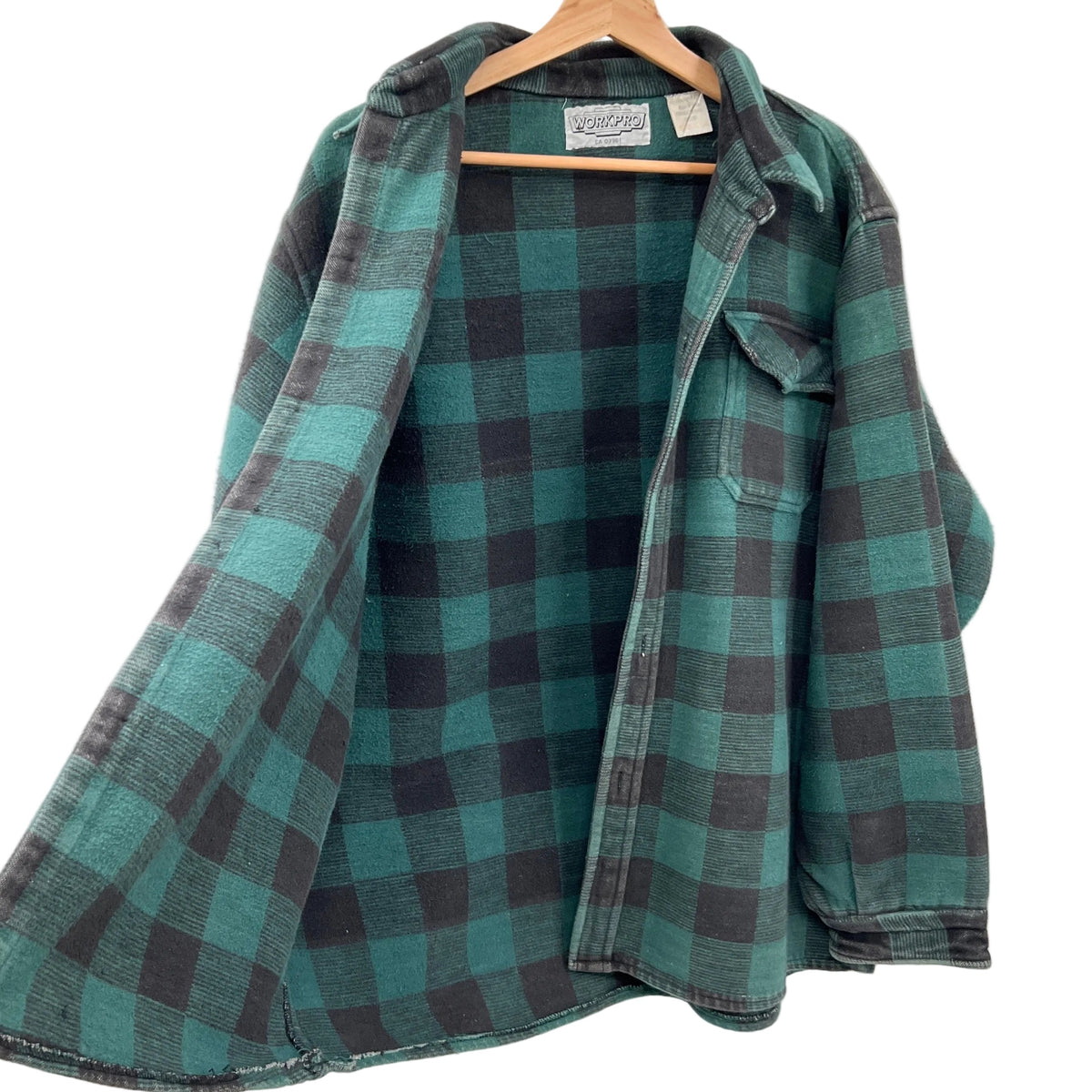 Vintage Workpro Distressed Cotton Flannel Shirt Jacket