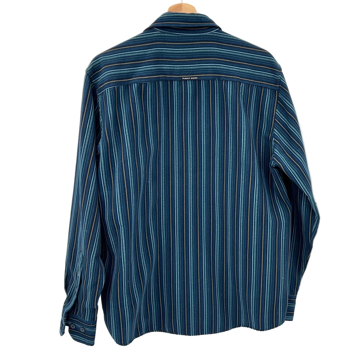 Vintage Point Zero Striped Casual Button Up Shirt