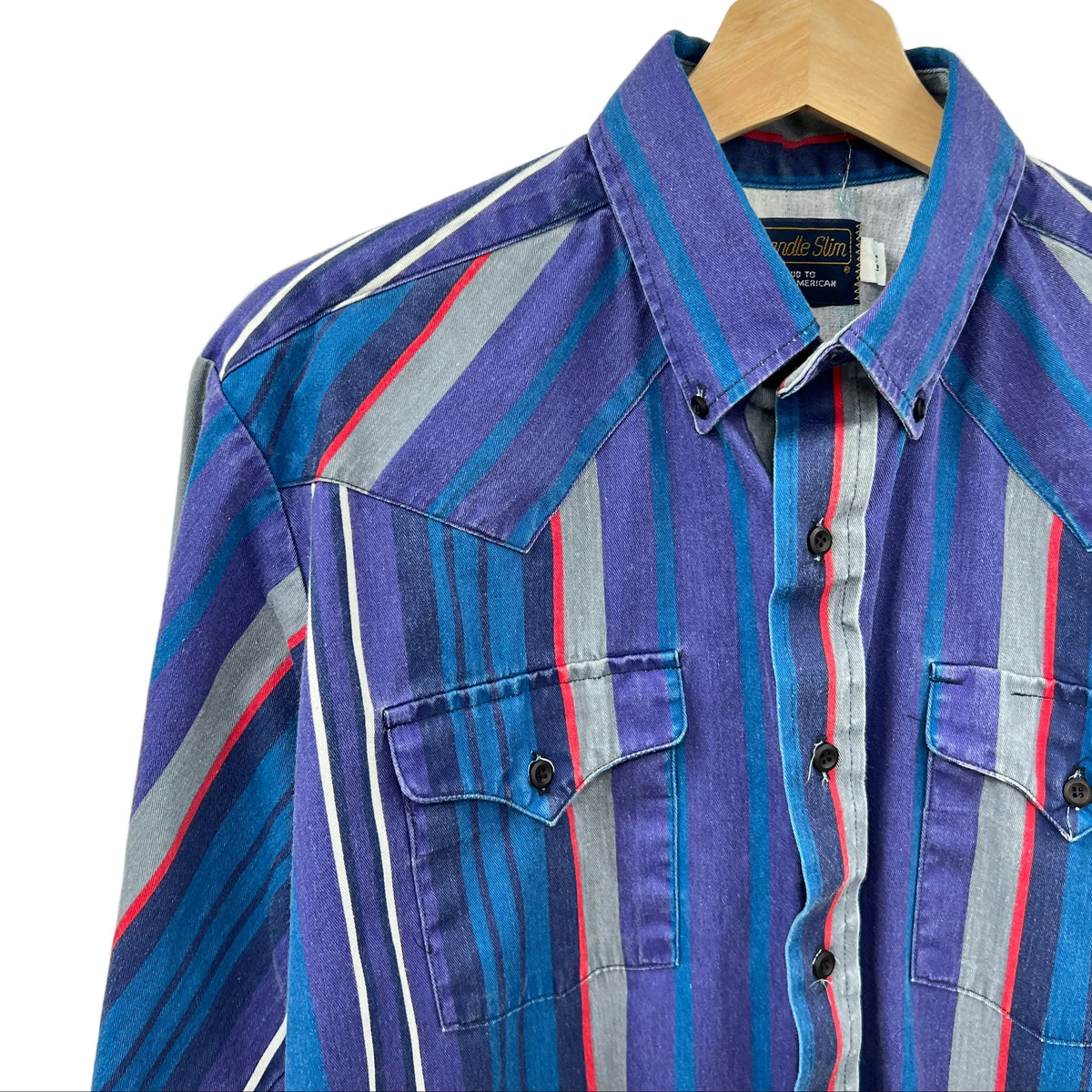 Vintage Panhandle Slim Striped Western Button Down Shirt