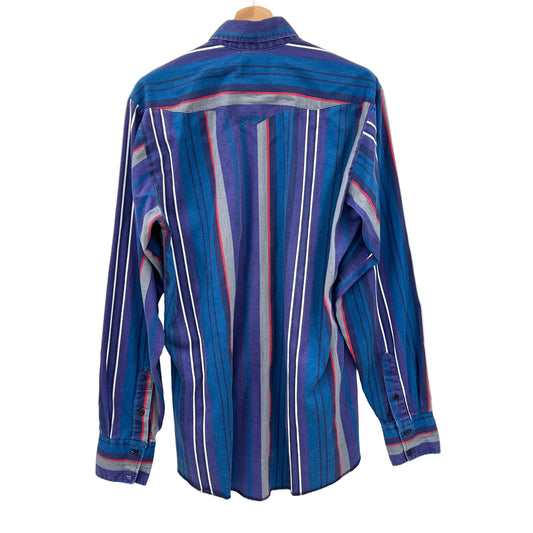 Vintage Panhandle Slim Striped Western Button Down Shirt