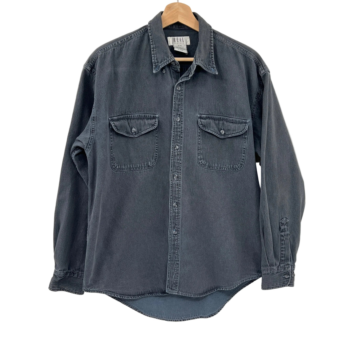Vintage REAL Faded Denim Button Down Shirt
