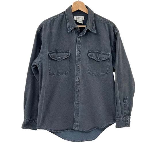 Vintage REAL Faded Denim Button Down Shirt
