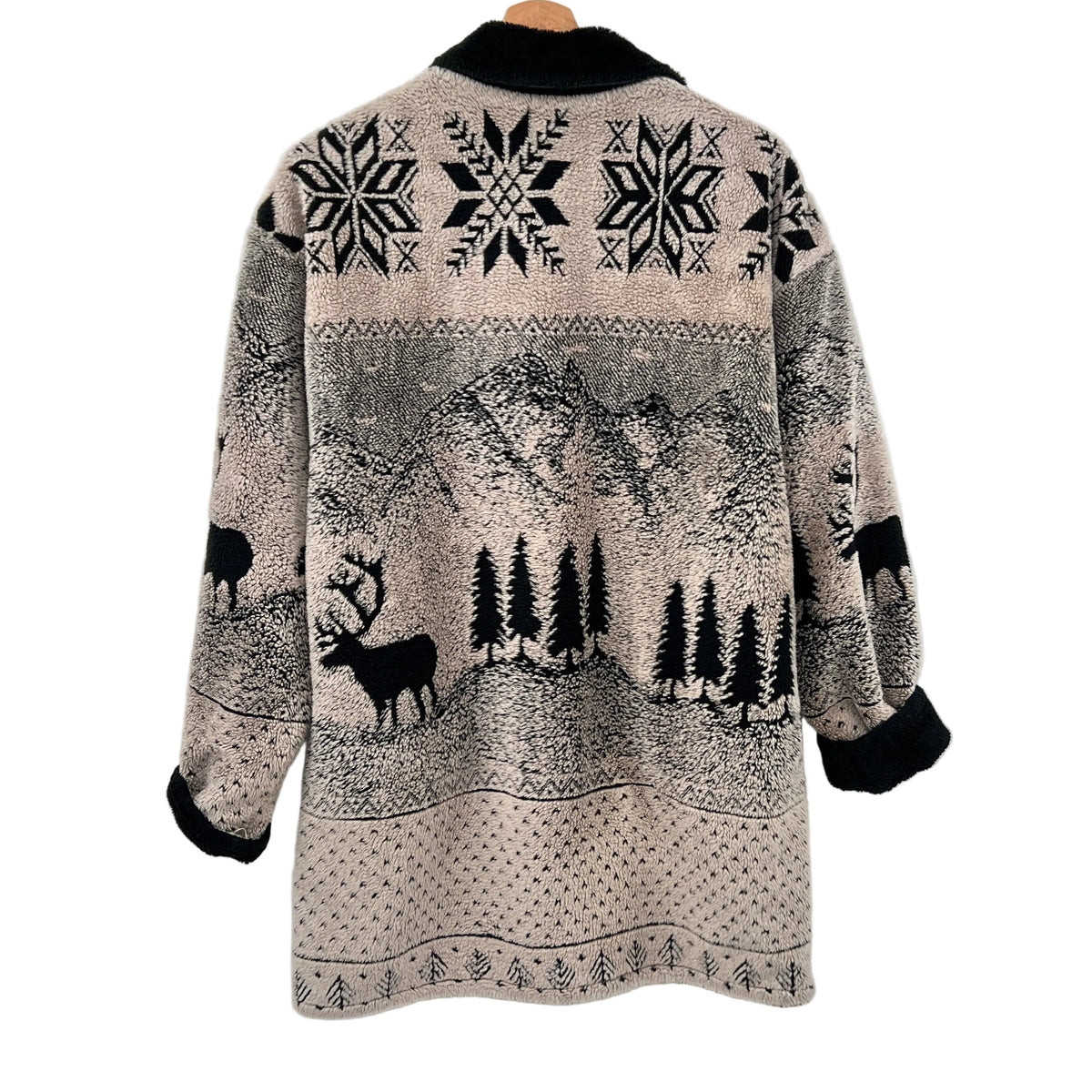 Vintage Danali Reversible Deer Mountains Teddy Fleece Jacket
