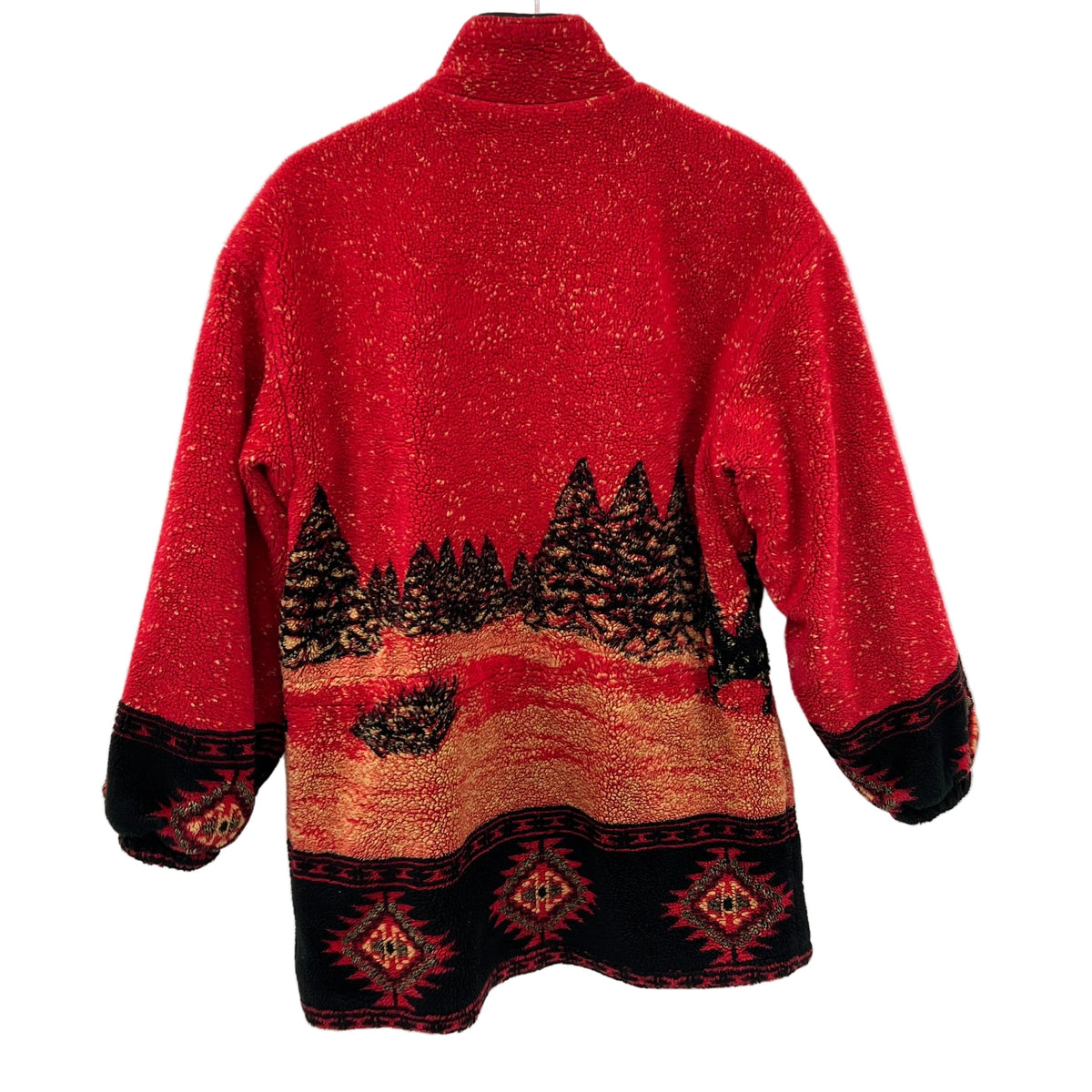 Vintage Horse & Pine Trees Teddy Fleece Jacket