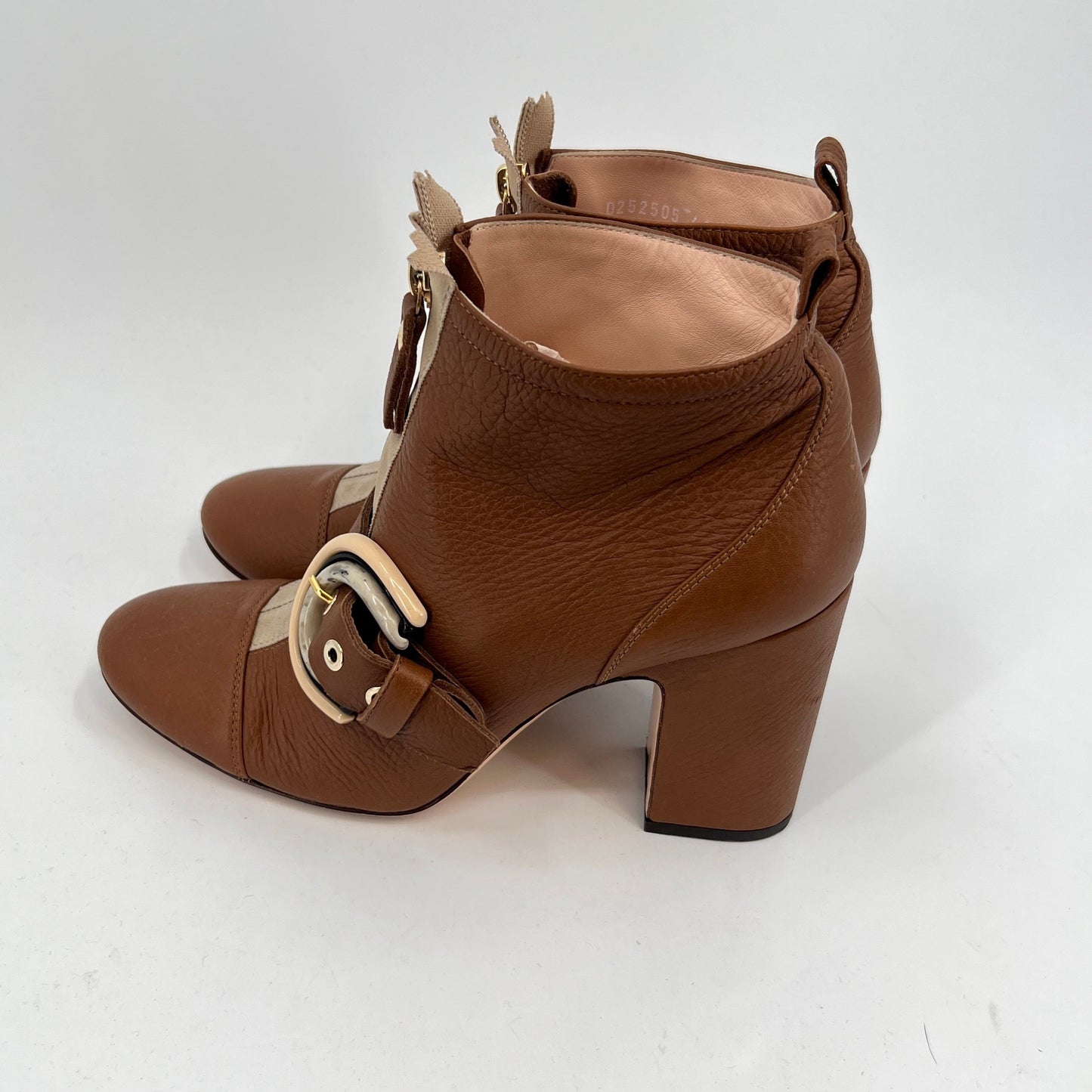 AGL Chewy-Buckle Leather Heel Boots 41EU