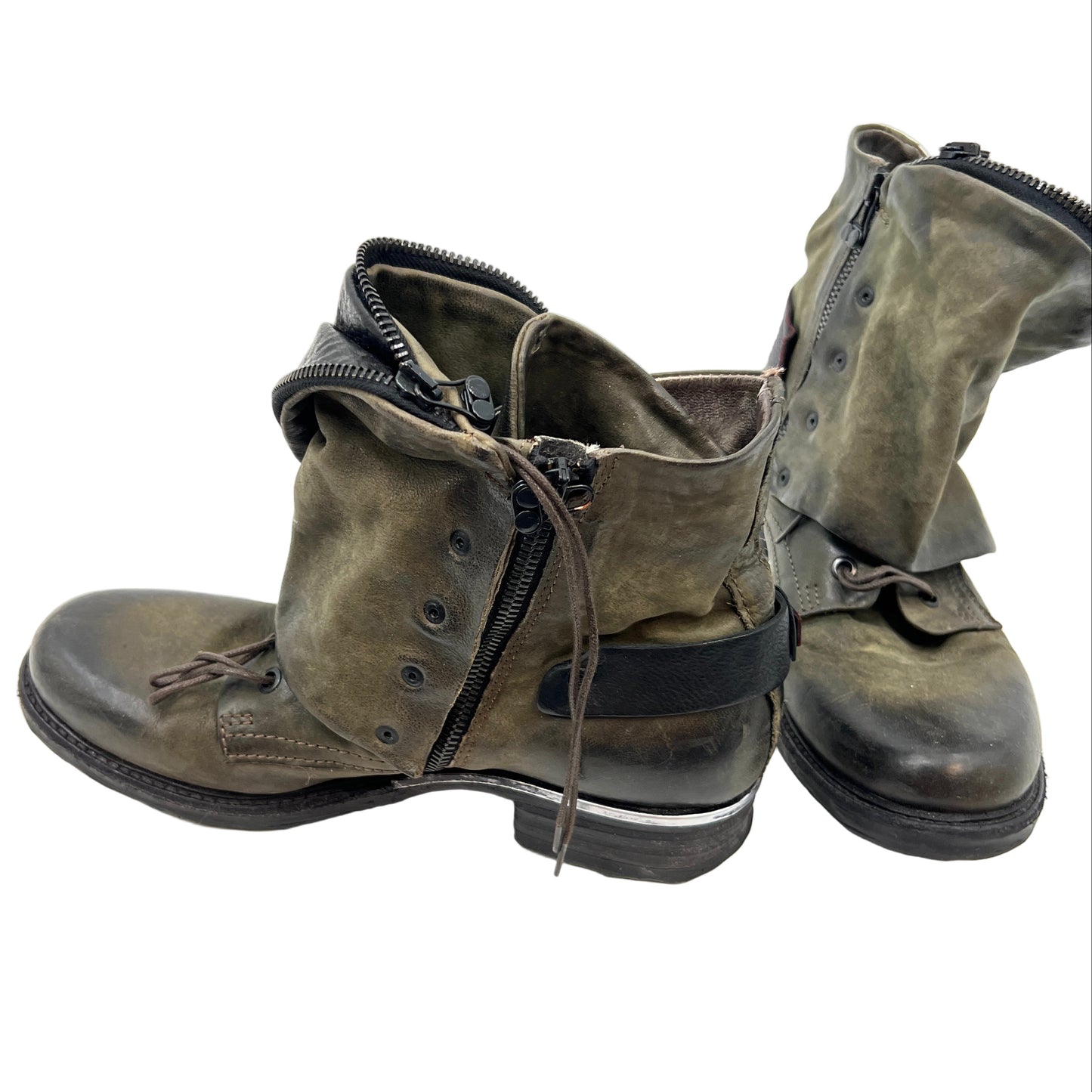 A.S 98 Wrap Around & Lace Up Leather Boots