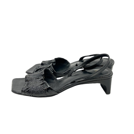 Toteme Crinkled Glossed Leather Sling Back Sandals