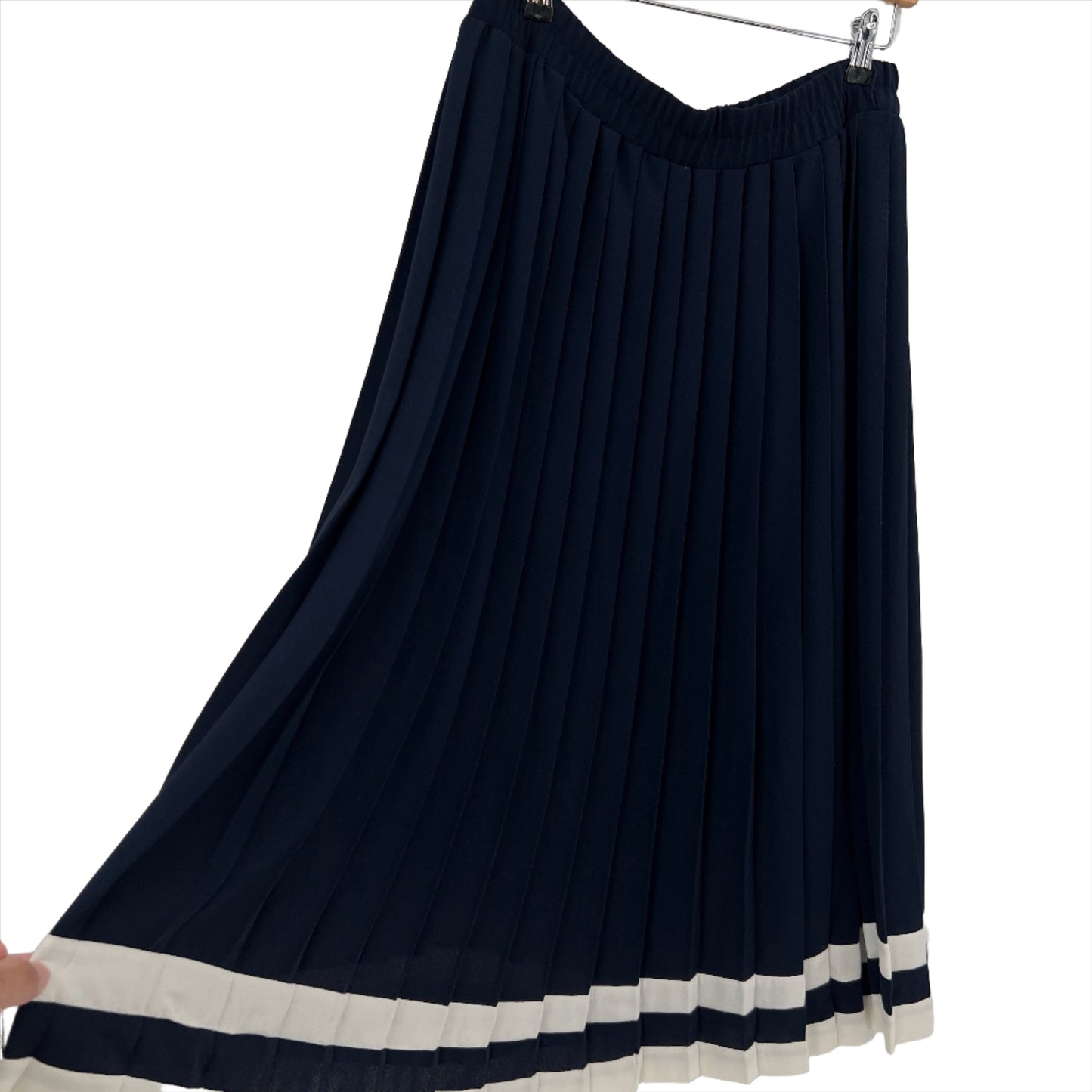 SOLD. Vintage Chaus Pleaded Nautical Maxi Skirt 12