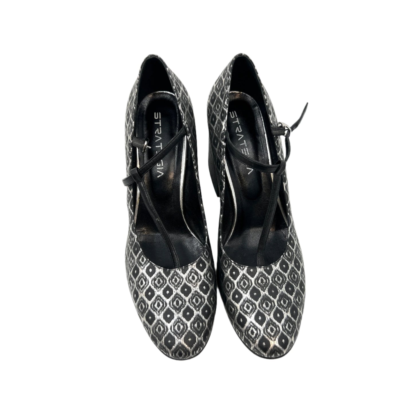 Strategia Blocky Heel T-Straps Leather Shoes
