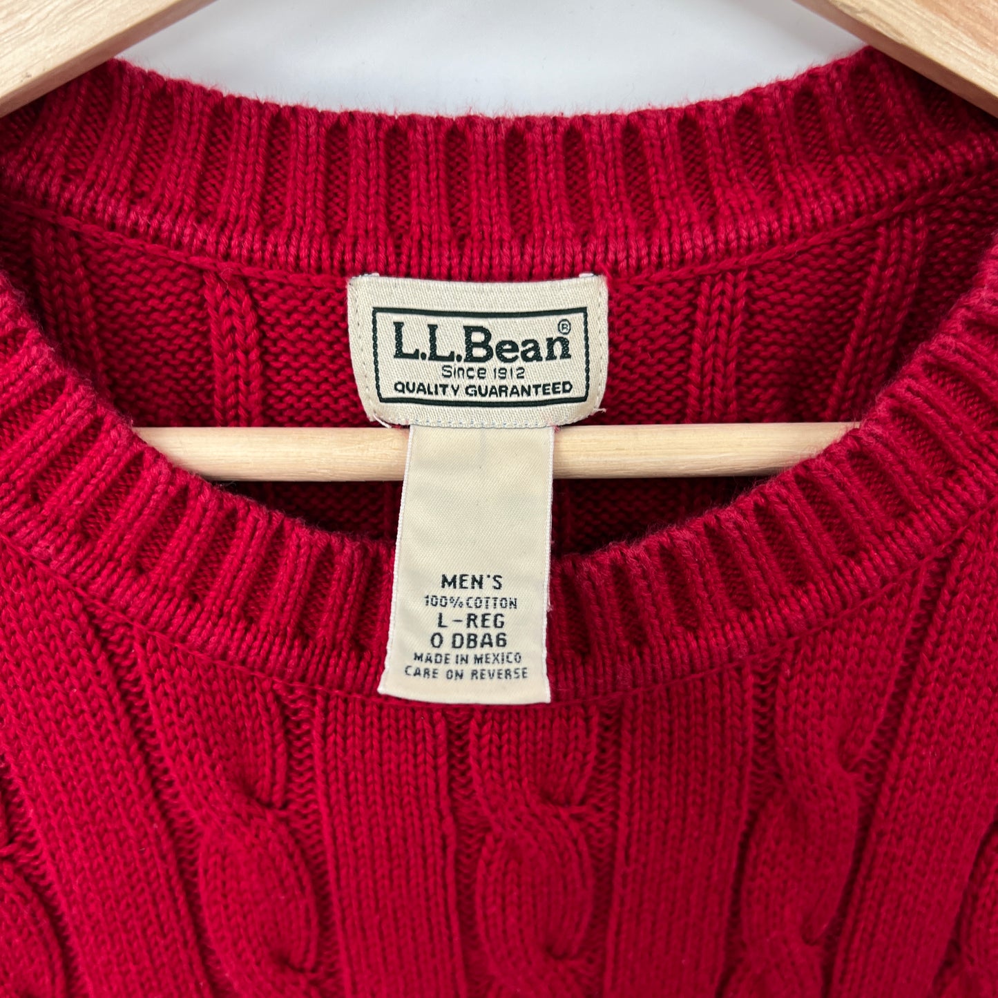 L.L. Bean Cotton Cable Knit Crewneck Sweater