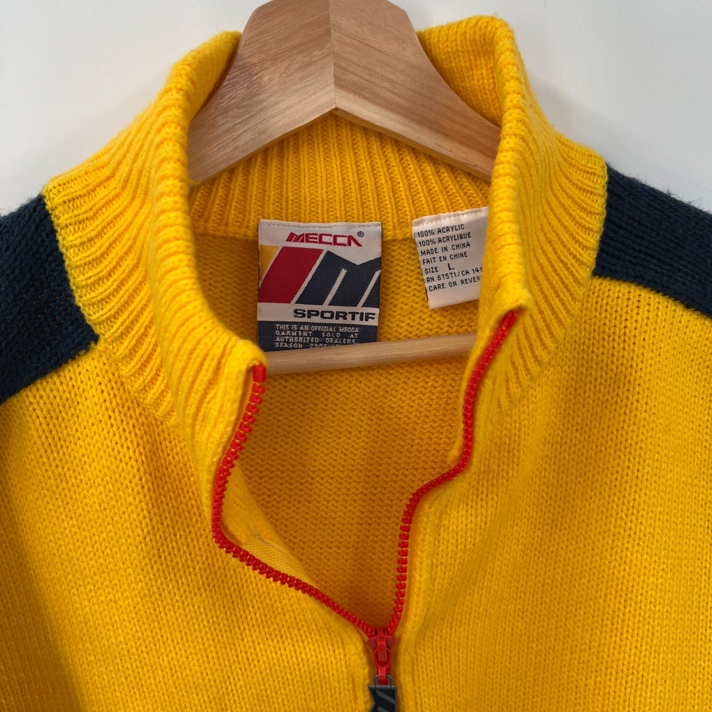 Vintage Mecca Sportif Quarter Zip Knit Sweater
