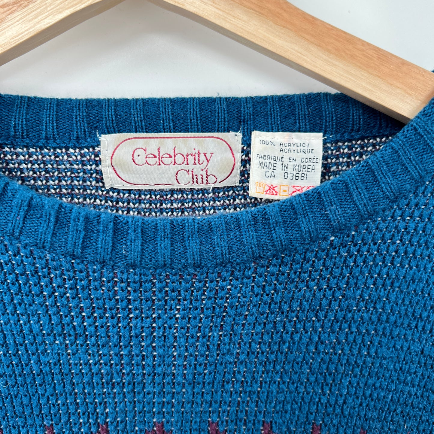 Vintage Celebrity Club Acrylic Sweater