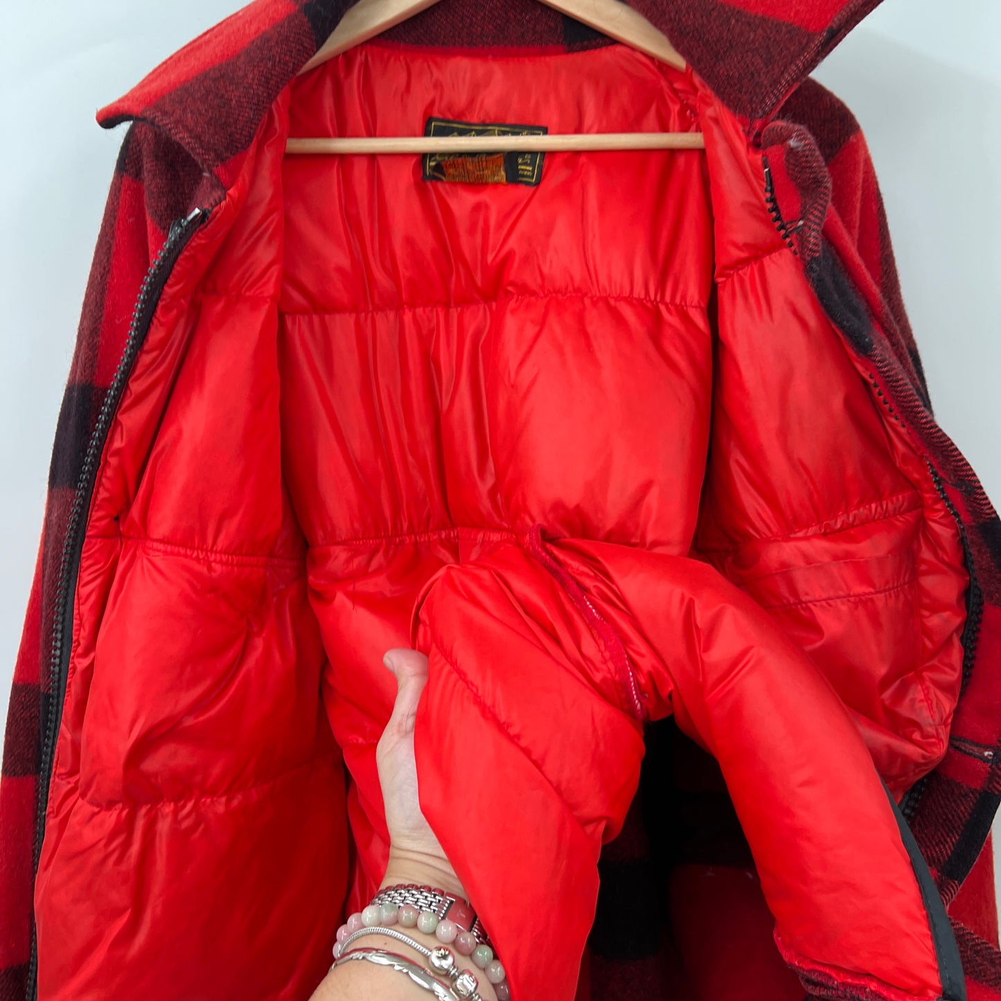 Vintage Eddie Bauer Plaid Wool Down Liner