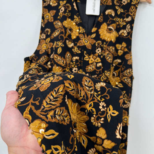 Vintage Liz Wear Beaded Long Lined Vest