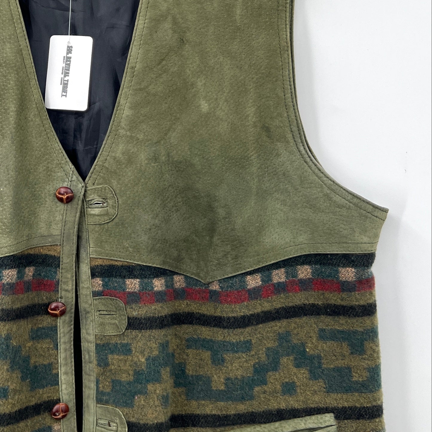AS IS- Modango Leather Wool Western Vest