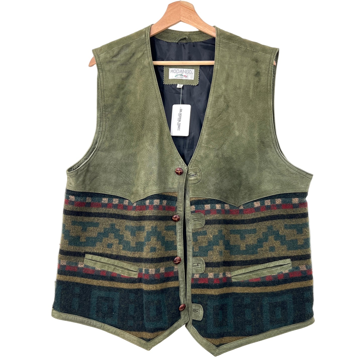 AS IS- Modango Leather Wool Western Vest