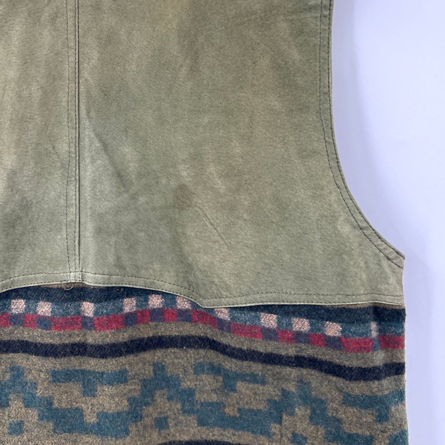 AS IS- Modango Leather Wool Western Vest