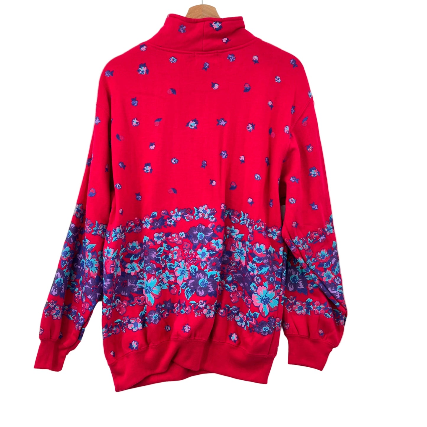 Vintage Puff Print Quarter Zip Sweatshirt  Top