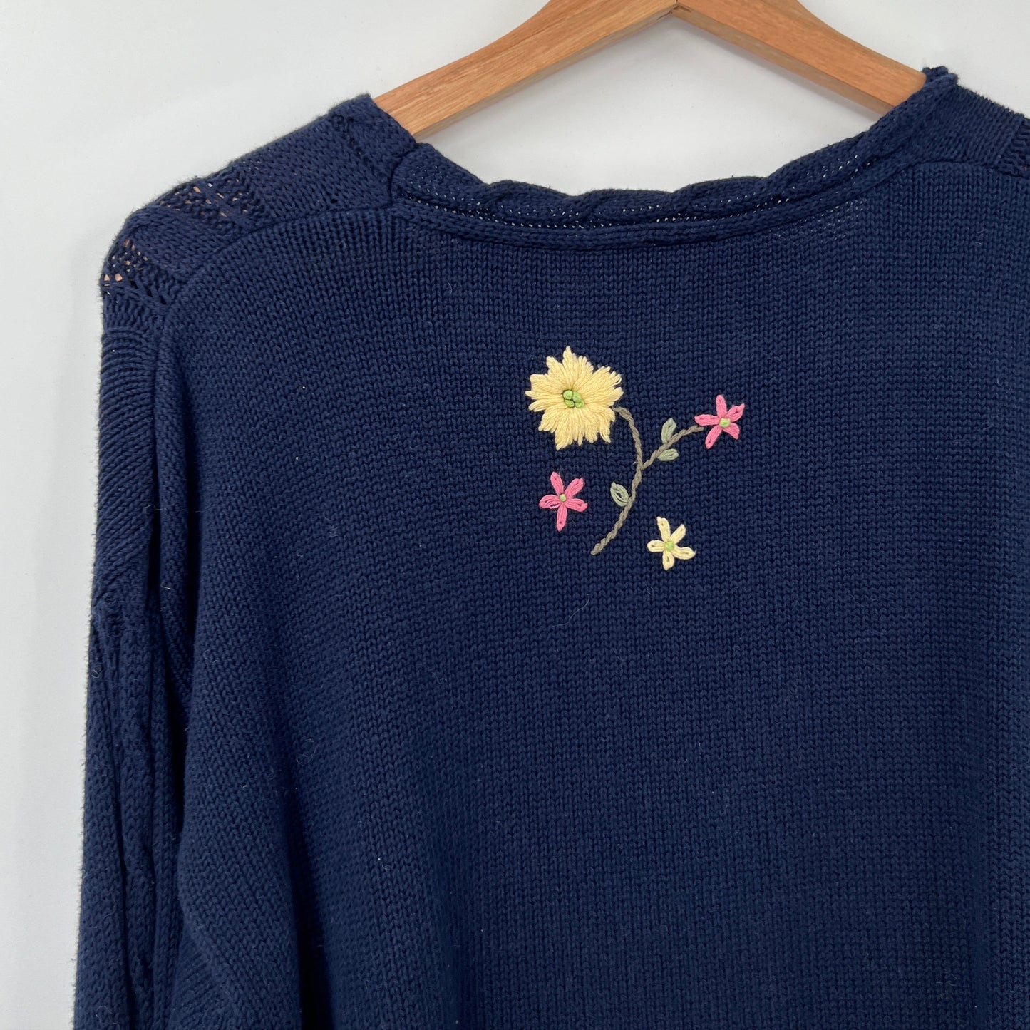 Vintage Northern Reflection Floral Embroidered Cotton Sweater