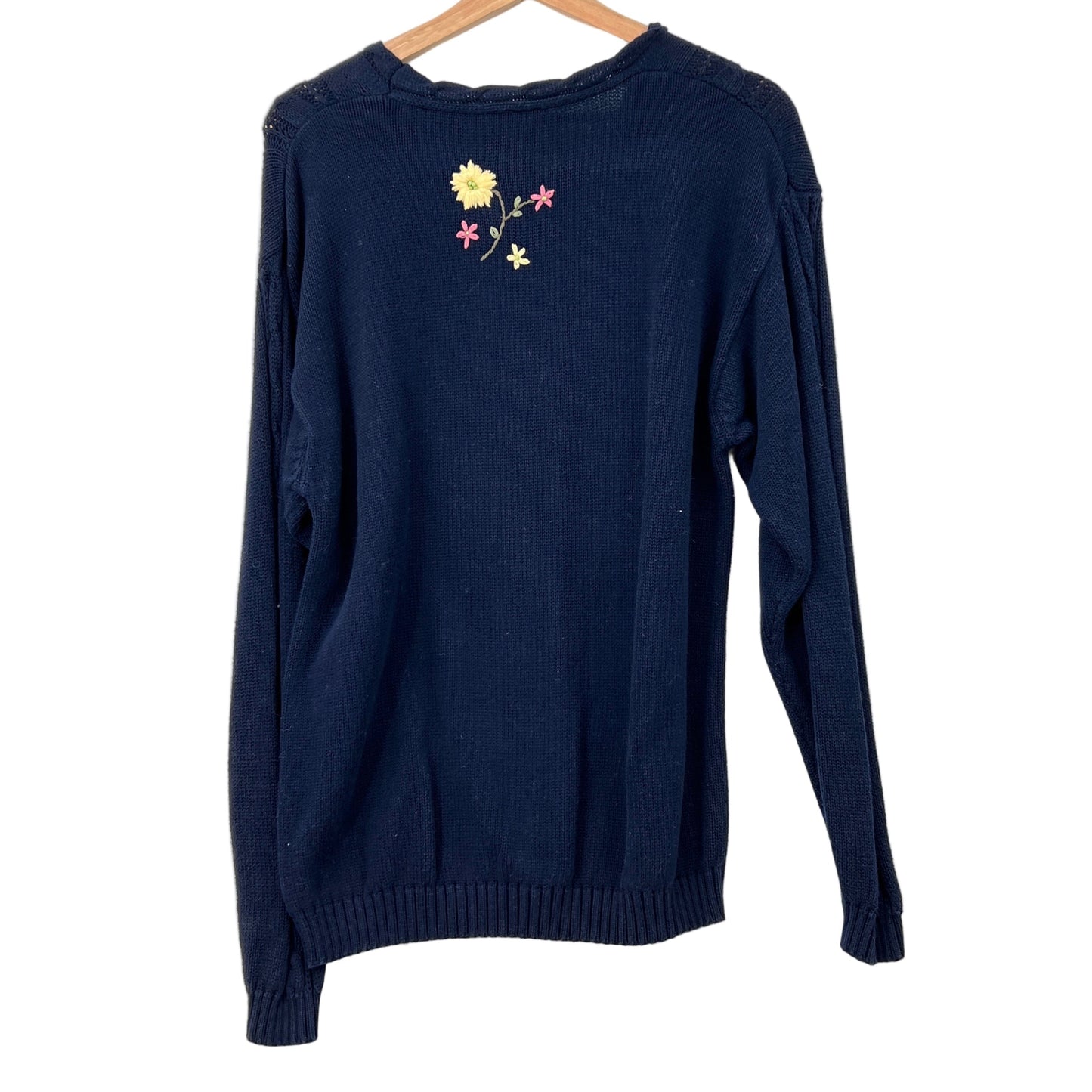 Vintage Northern Reflection Floral Embroidered Cotton Sweater