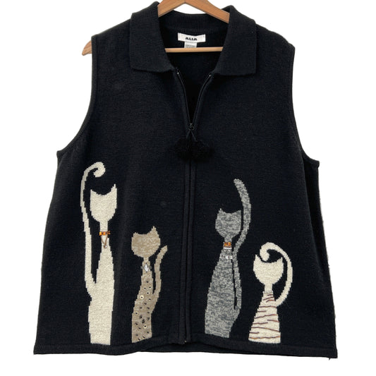 Alia Cats Silhouette Knit Vest