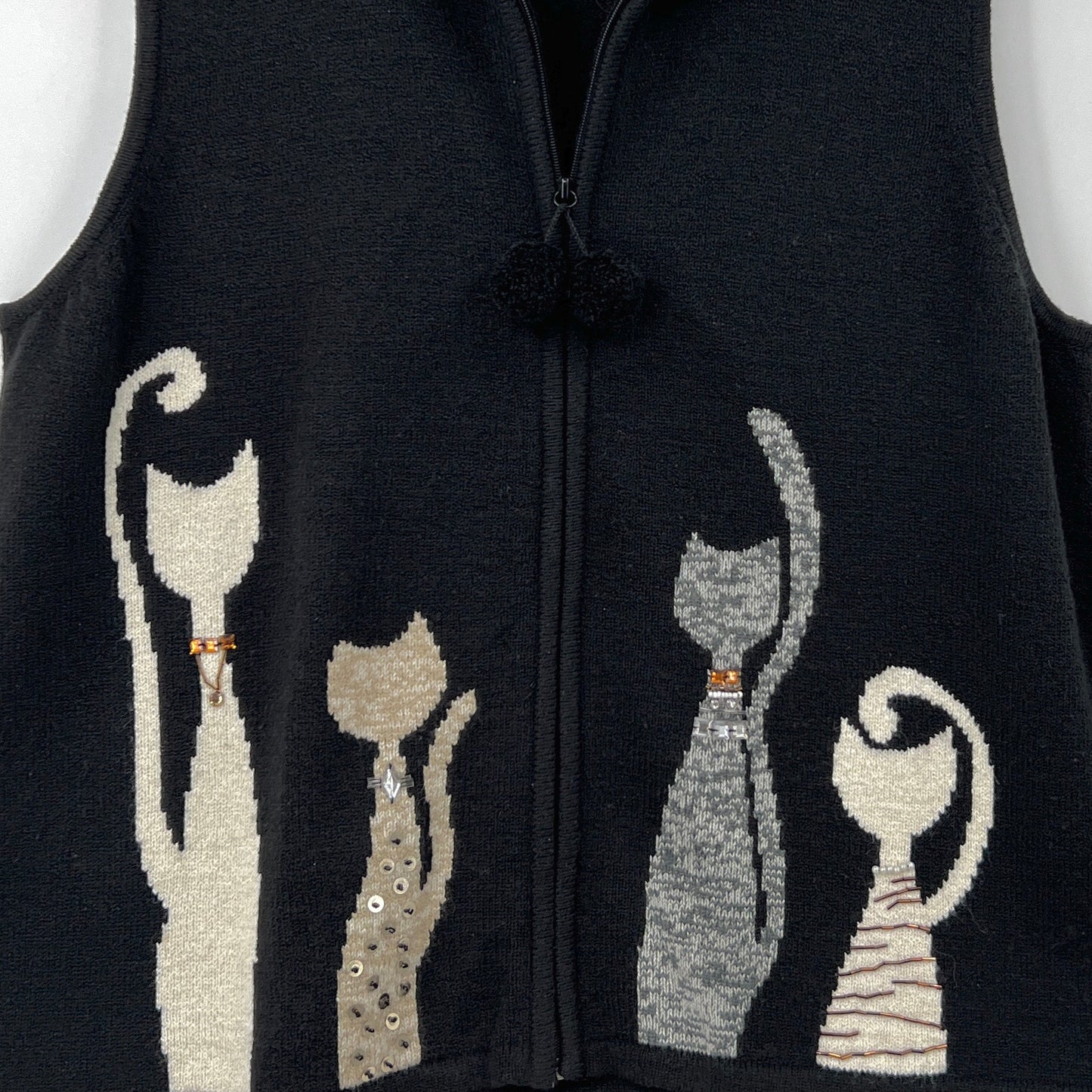 Alia Cats Silhouette Knit Vest