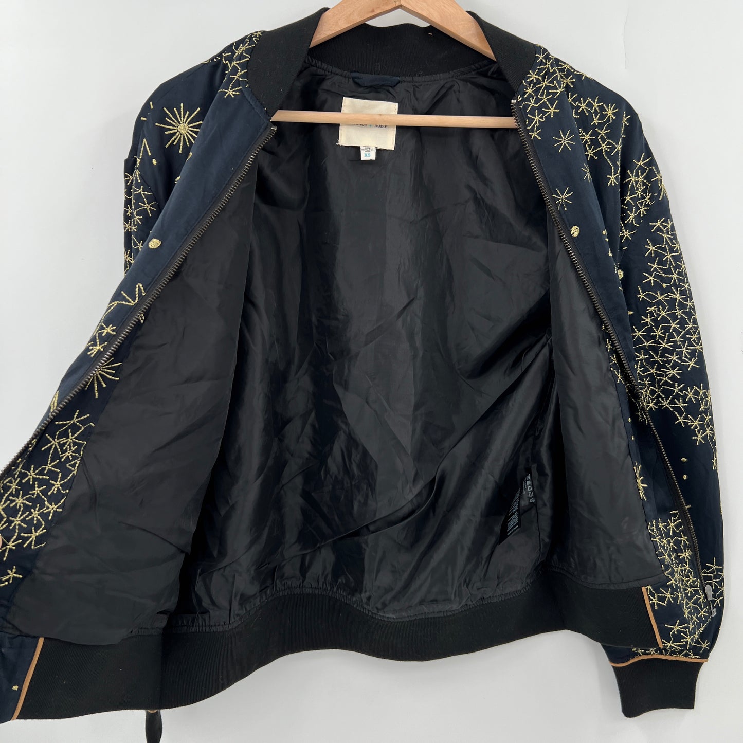 Silence + Noise Embroidered Bomber Jacket