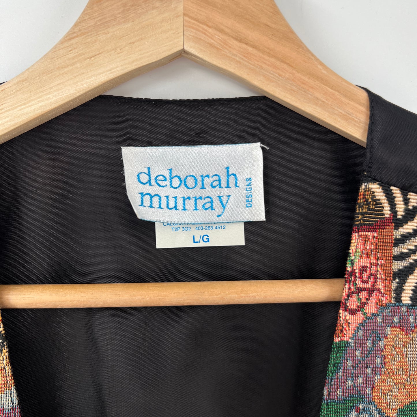 Vintage Deborah Murray Tapestry Bear Vest