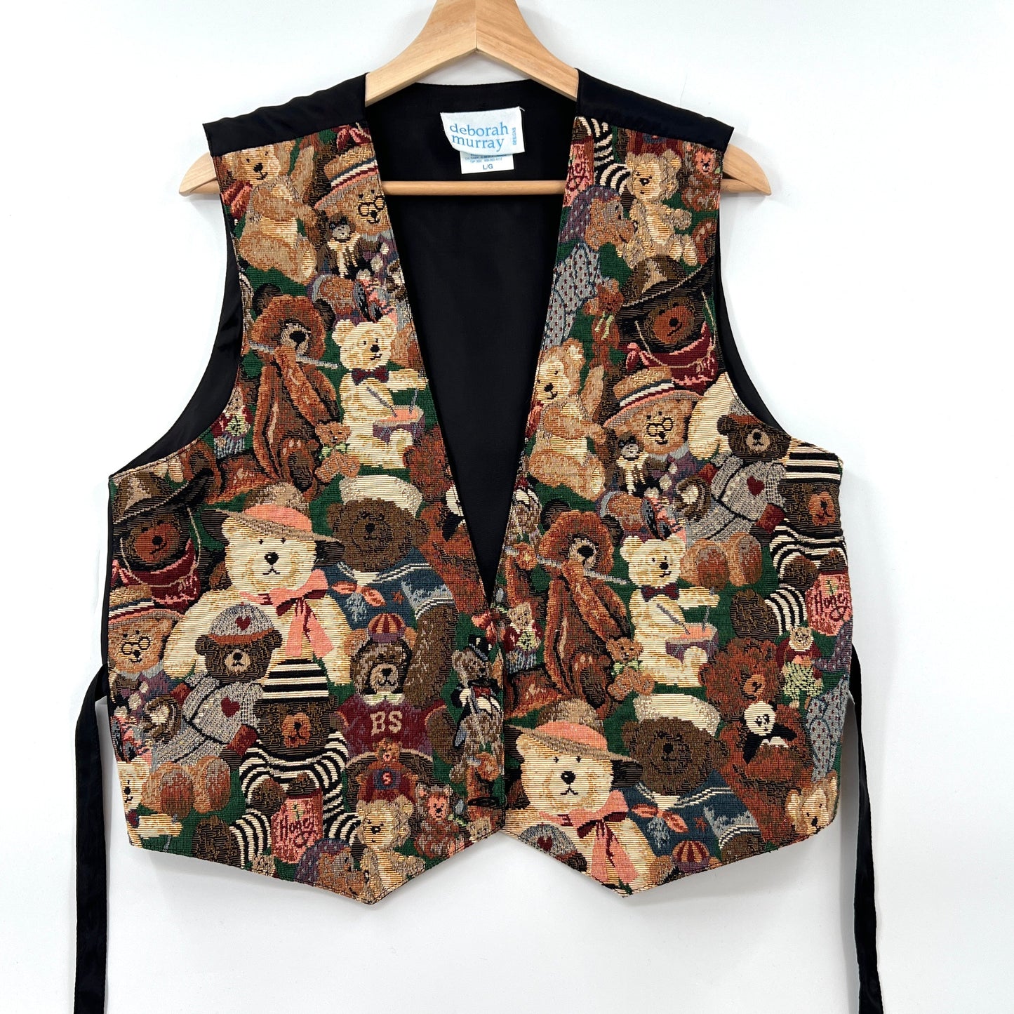 Vintage Deborah Murray Tapestry Bear Vest