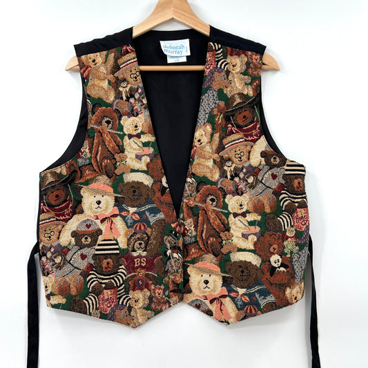 Vintage Deborah Murray Tapestry Bear Vest