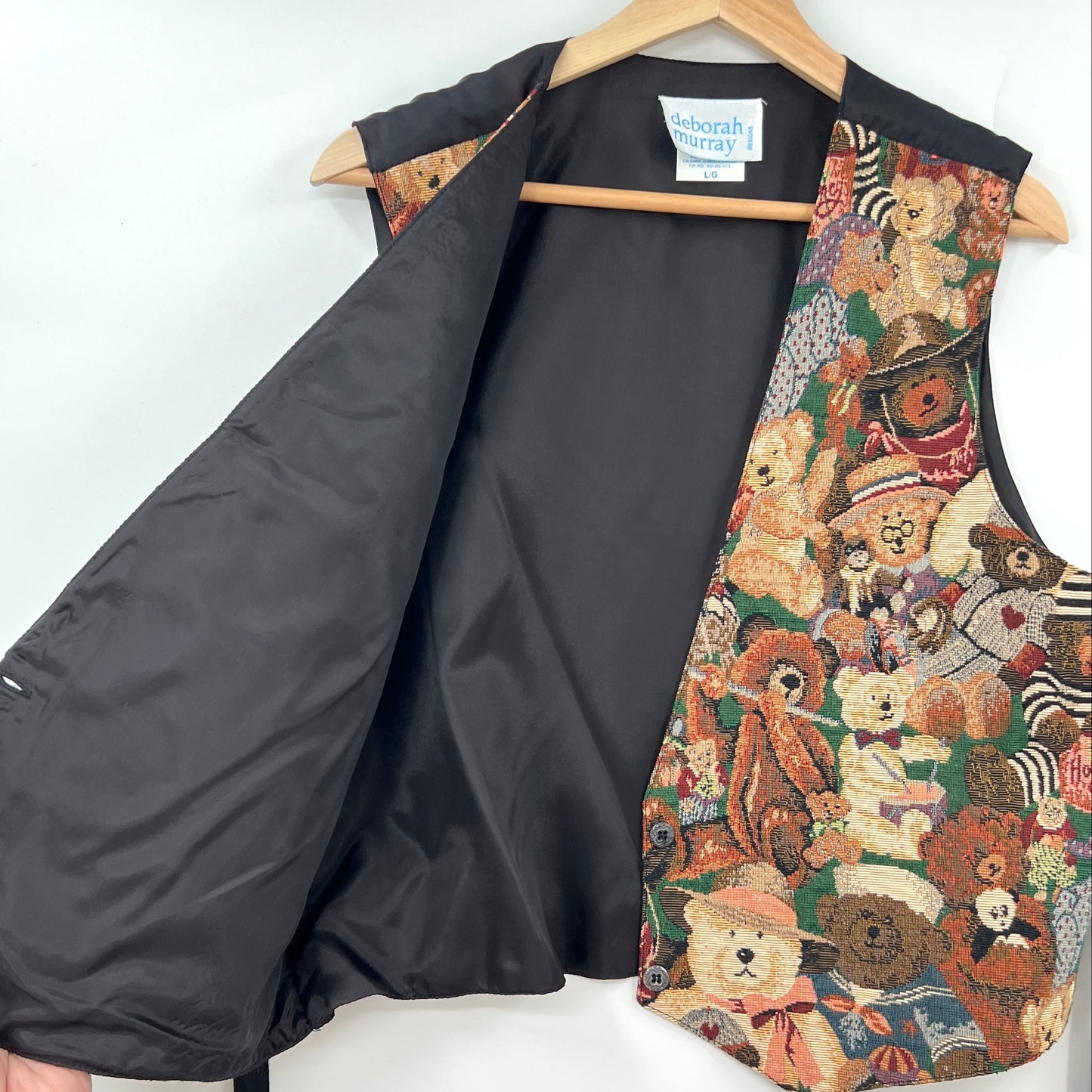 Vintage Deborah Murray Tapestry Bear Vest