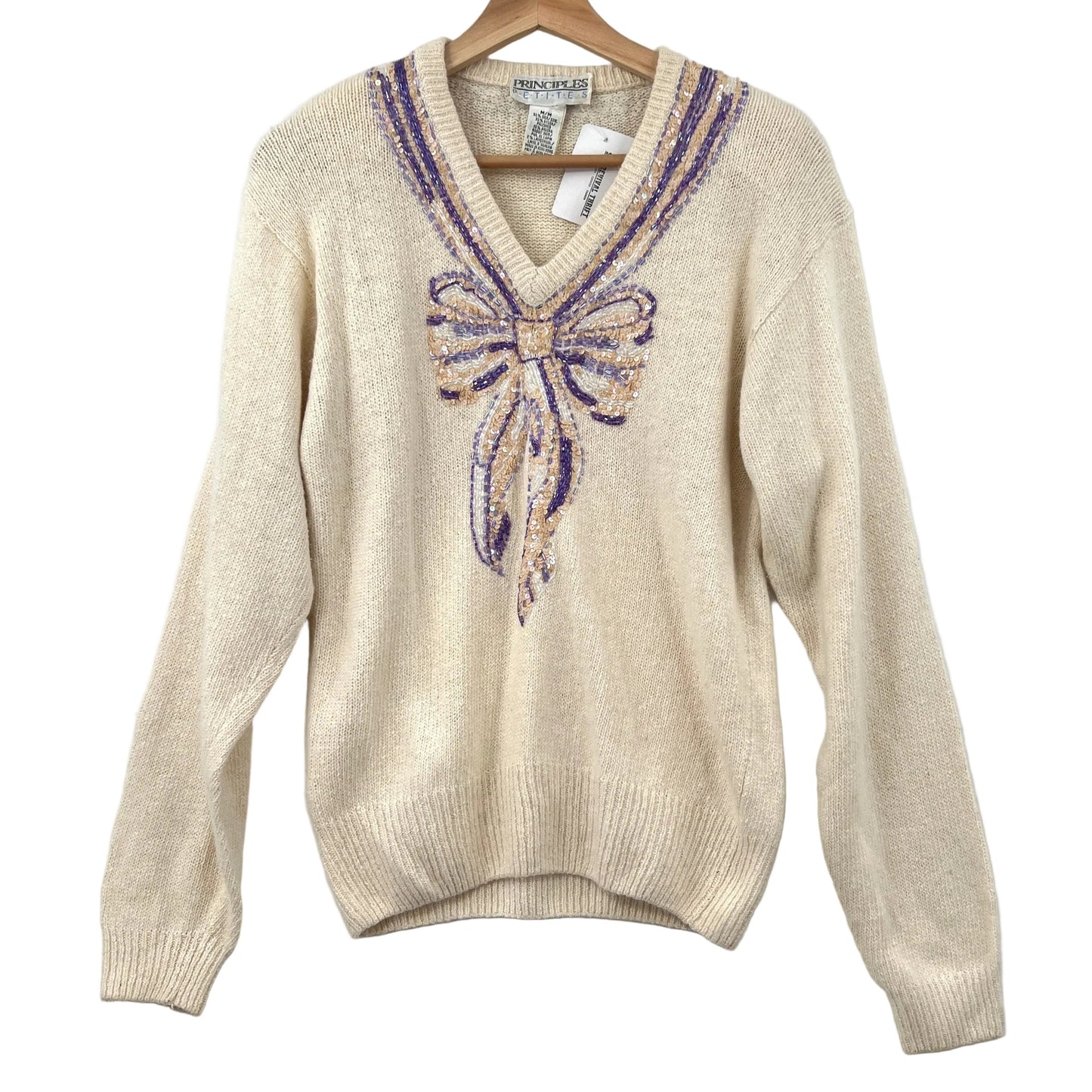 Vintage Principles Silk Angora Beaded Sweater