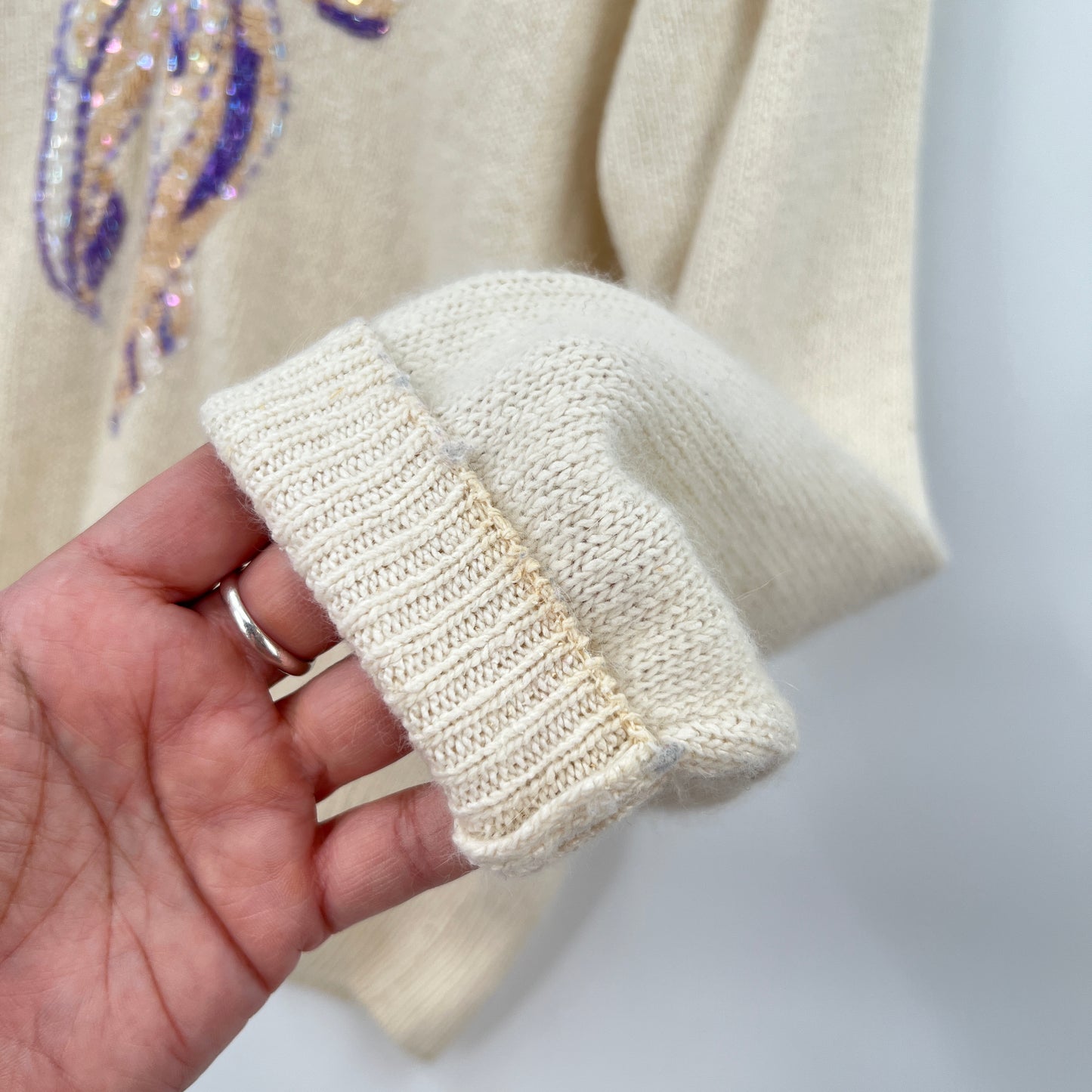 Vintage Principles Silk Angora Beaded Sweater