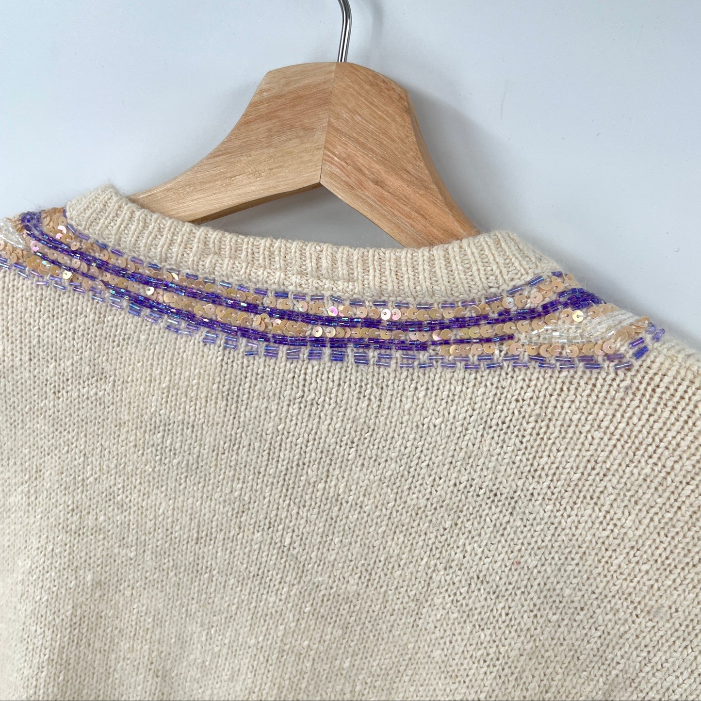 Vintage Principles Silk Angora Beaded Sweater