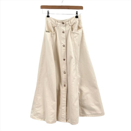 Vintage Hollywood White Denim Skirt