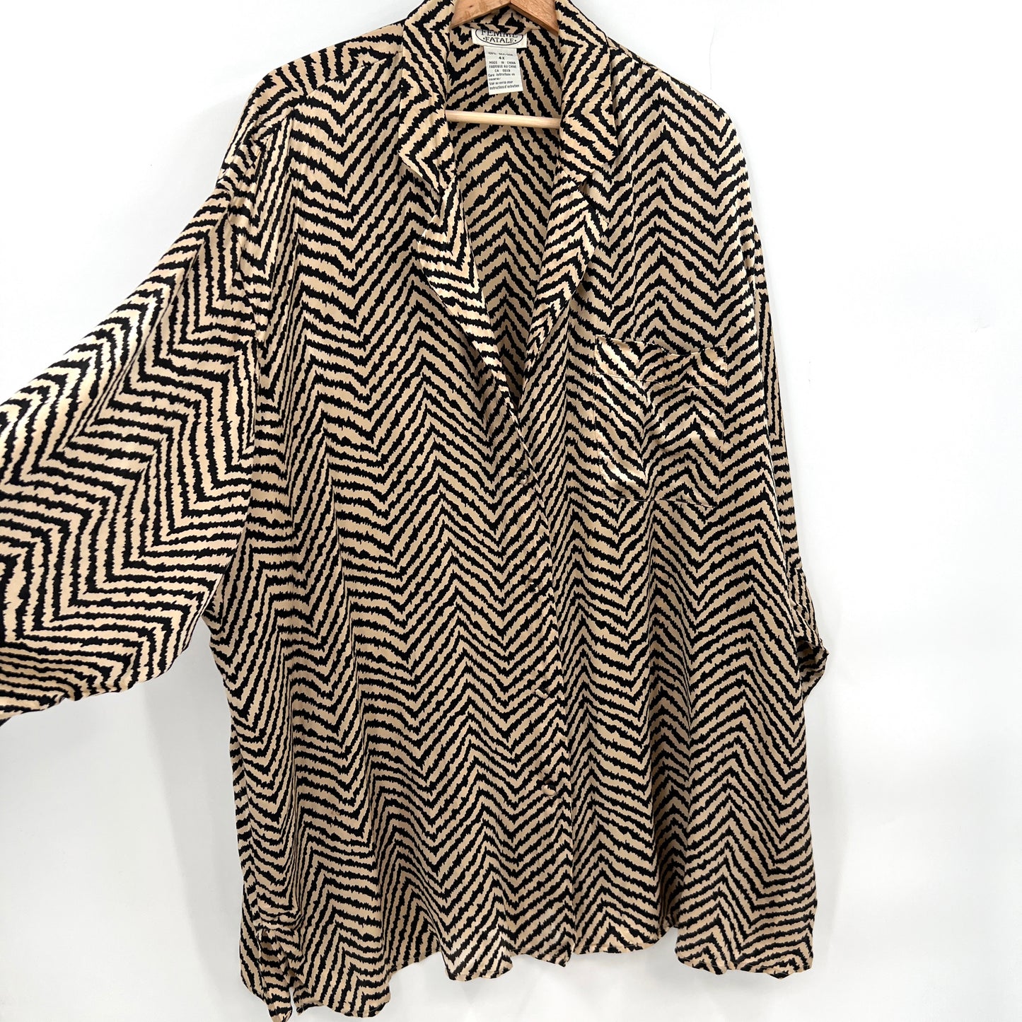 Vintage Pure Silk Animal Print Blouse