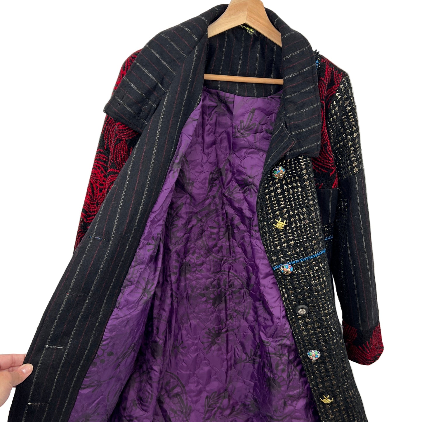 Oze Patchwork Embroidered Coat