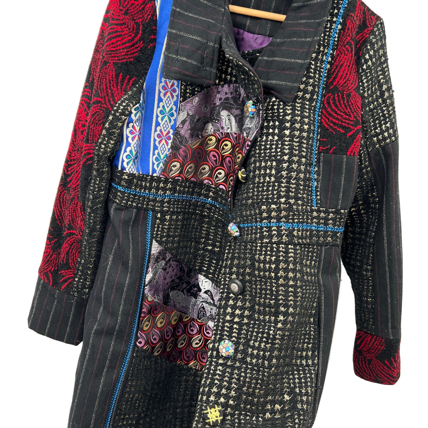 Oze Patchwork Embroidered Coat