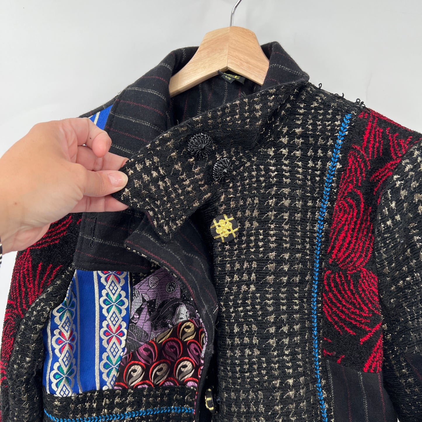 Oze Patchwork Embroidered Coat