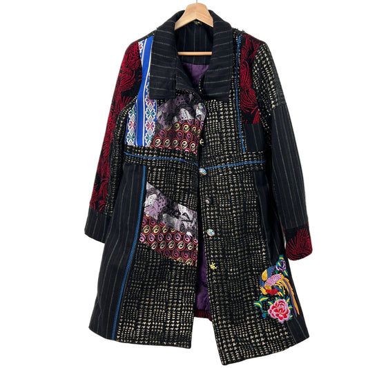 Oze Patchwork Embroidered Coat