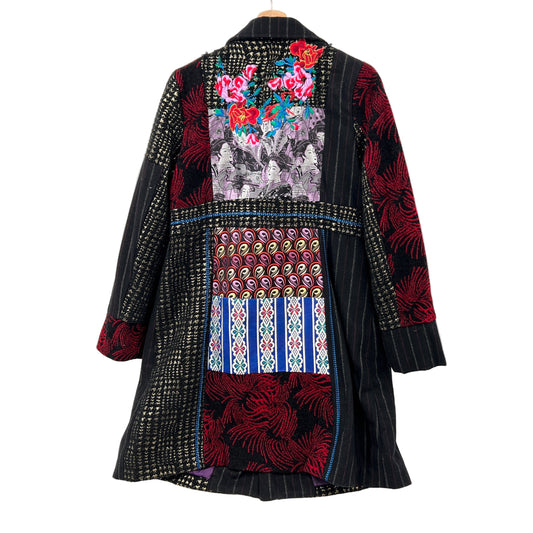 Oze Patchwork Embroidered Coat