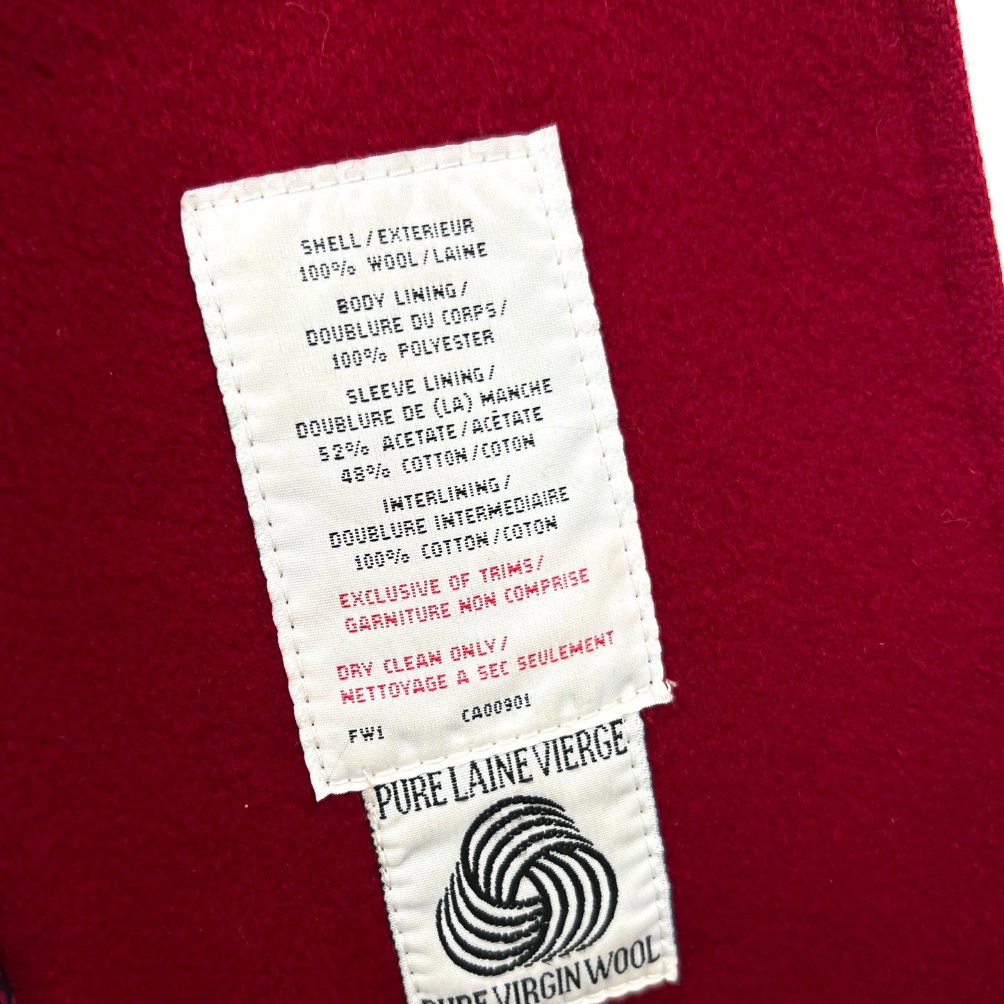 Vintage London Fog Red Wool Coat