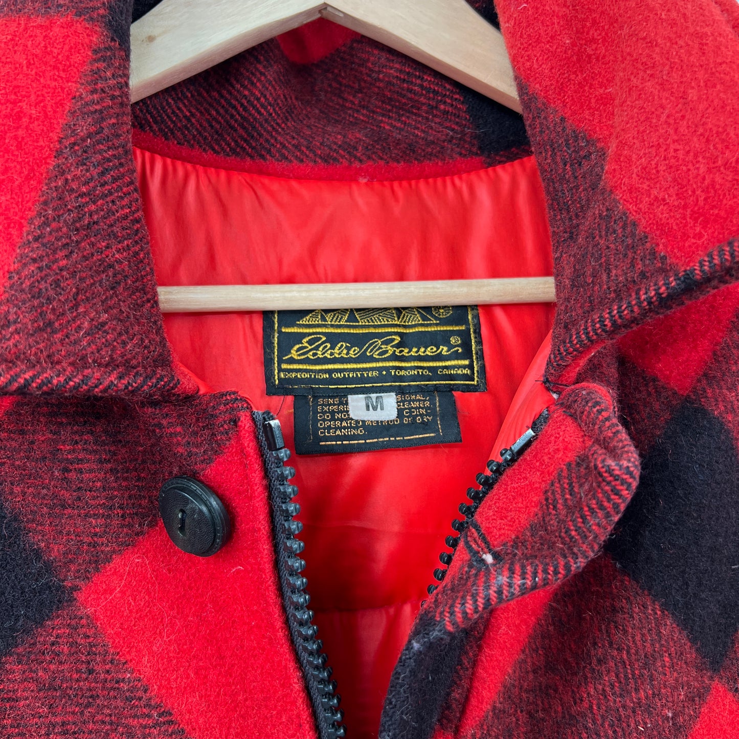 Vintage Eddie Bauer Plaid Wool Down Liner