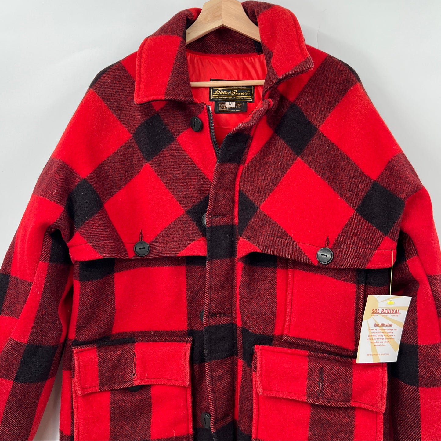 Vintage Eddie Bauer Plaid Wool Down Liner