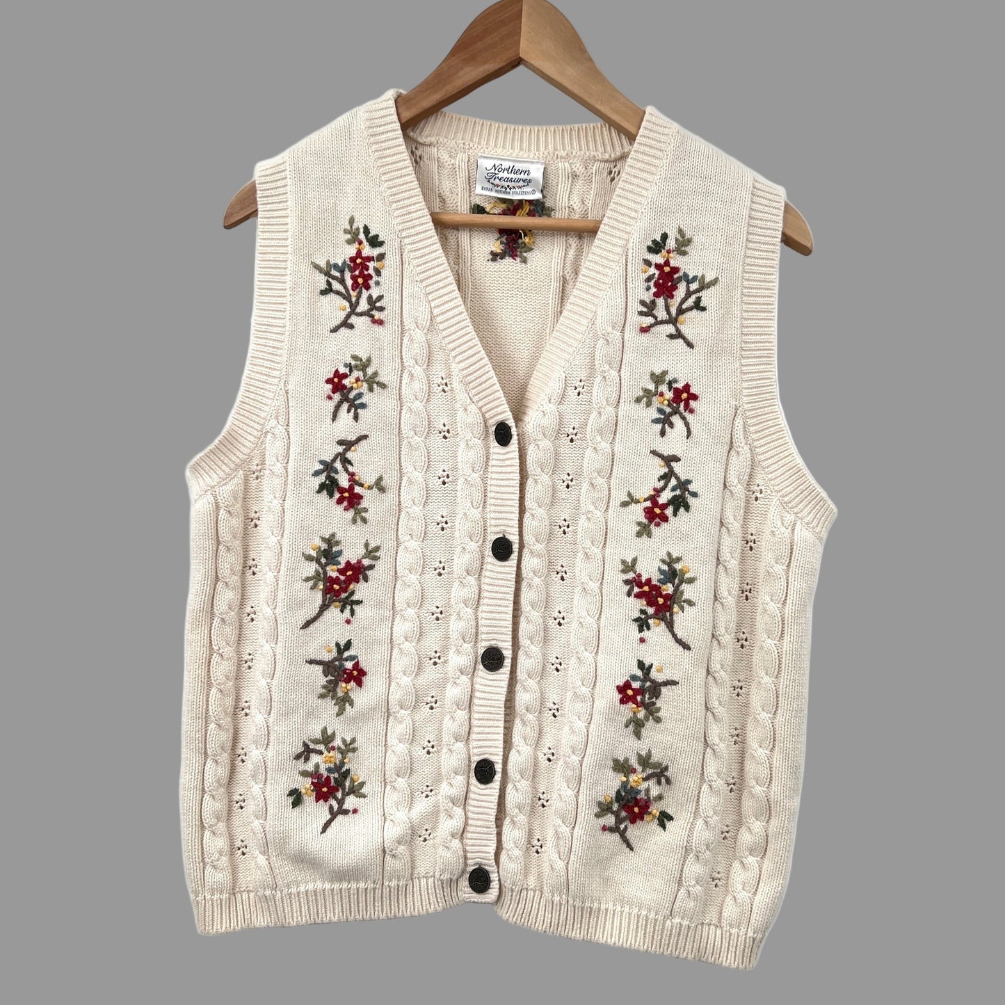 Vintage Northern Floral Embroidered Vest