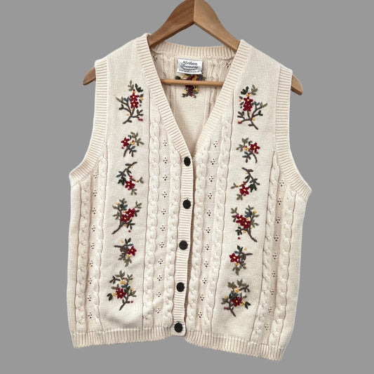 Vintage Northern Floral Embroidered Vest