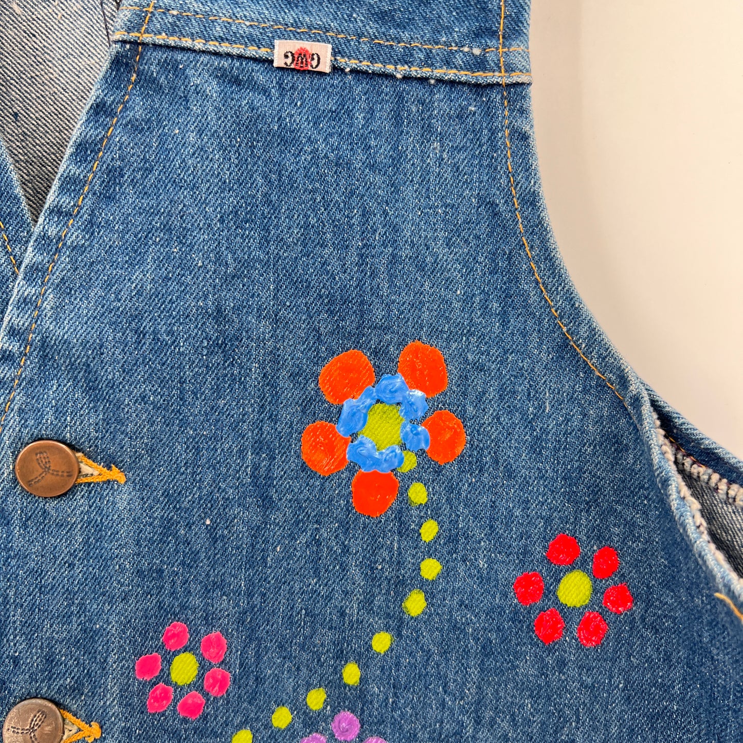 Vintage GWG Handpainted Denim Vest