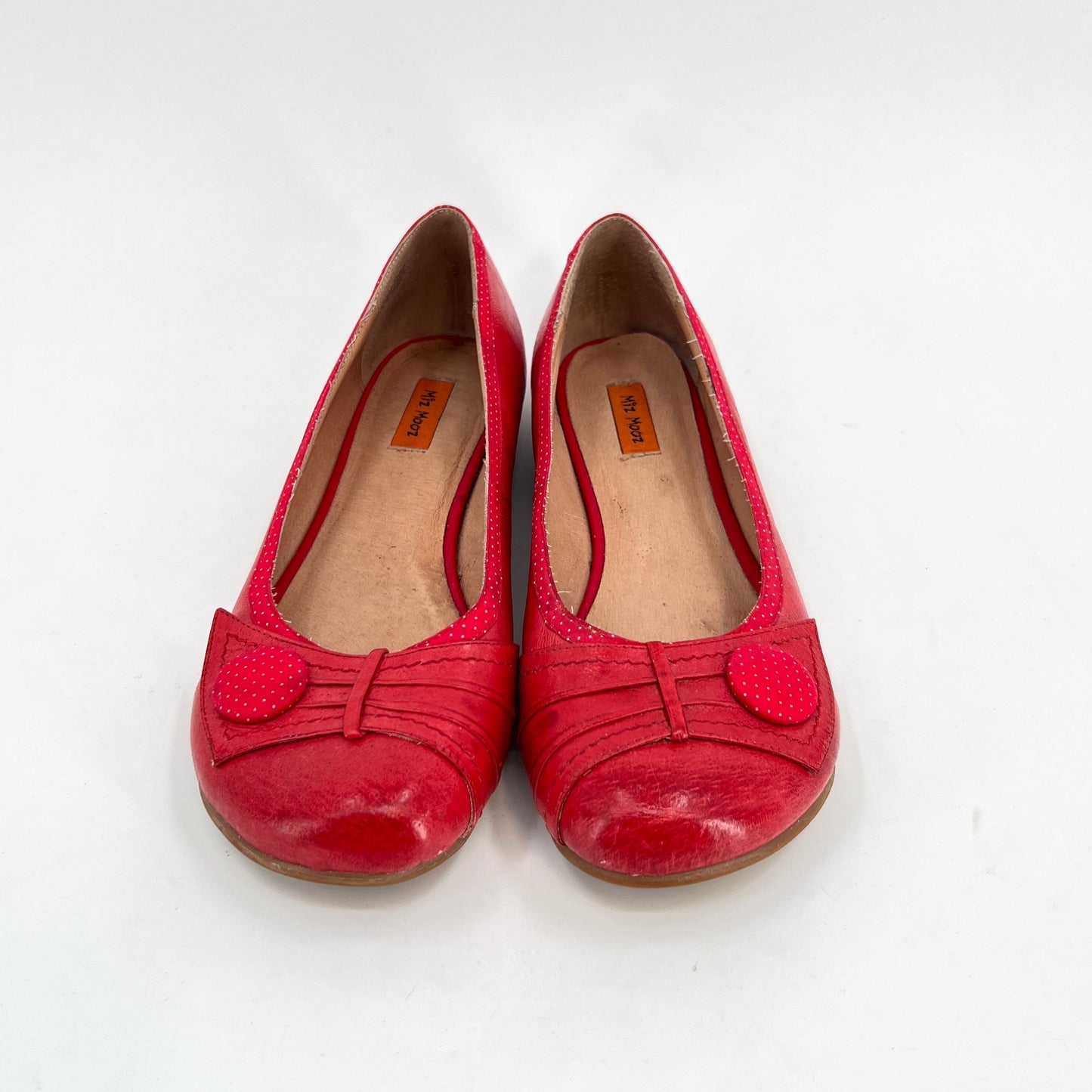 Miz Mooz Red Leather Flats 10