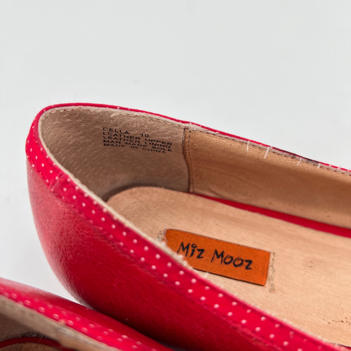 Miz Mooz Red Leather Flats 10